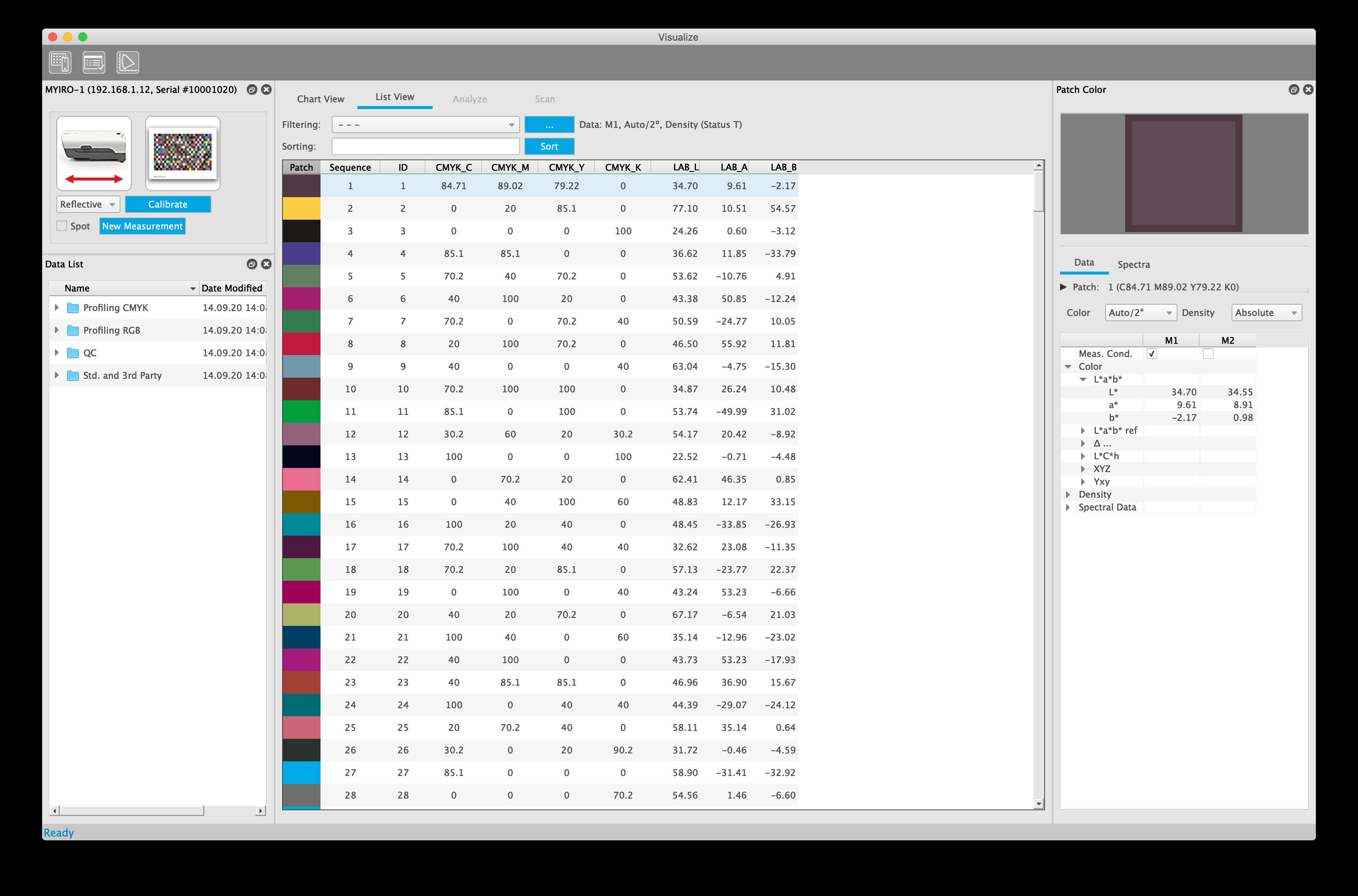 MYIROtools List View