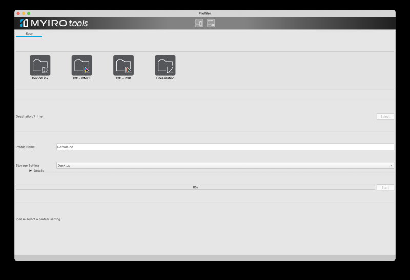 MYIROtools creates ICC Profiles for monitors, printers and devicelinks